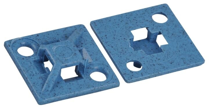TC5344A-PDT Ty-Rap Detectable Mounting Base, 4-Way, Self-Adhesive Mount, 0.14 in W Tie, Polypropylene, Blue