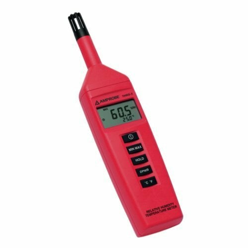 THWD-3 Relative Humidity and Temperature Meter, 0 to 100 % Humidity, +/-3%, +/-5% Accuracy, -4 to 140 deg F, 2.1 in W, Plastic