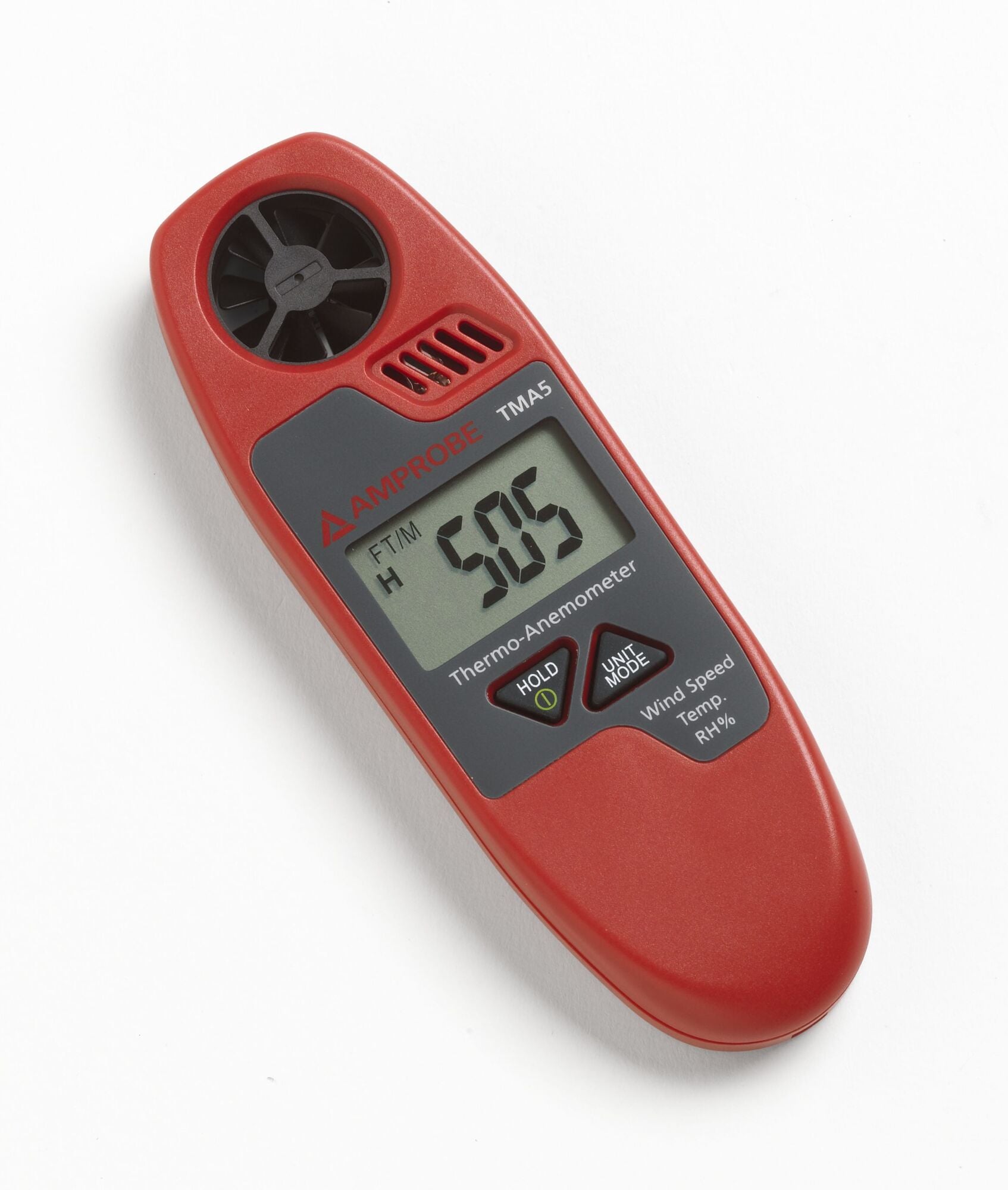 TMA5 Mini-Vane Anemometer, 0.5 to 44.7 mph, 60 to 3937 fpm, 0.4 to 38.8 knot, 1.1 to 20.0 m/s, 0.7 to 72.0 kph, 1 to 8 BF, +/-5 % Accuracy, 32 to 122 deg F, LCD Display
