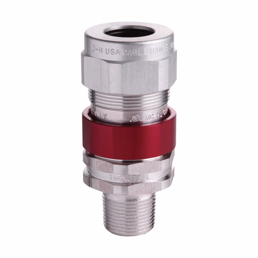 TMCX0751 Terminator II Explosionproof Cable Gland Connector, 3/4 in Trade, 0.65 to 1.18 in Cable Openings, Aluminum