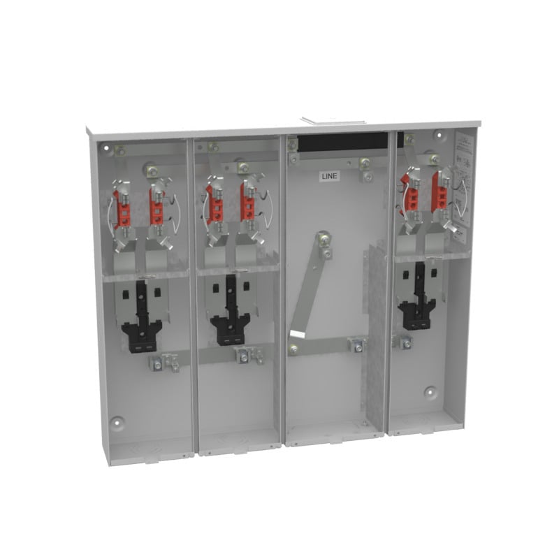 U5903-X-KK-K1-PED 4 Term, Ringless, Large Closing Plate, Horn Bypass, 3 Position, 3-125 Amp, Main Breaker Provision, Single Connector, 6-350 kcmil, Pedestal Mount Provision, 22 kAIC