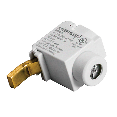 USBBC1 UltraSafe Feeder Terminal, For Use With Class CC (USCC) and Midget (USM) Fuseholders, 600 V AC, 200 A, 10 to 1/0 AWG Copper, 50 in-lb Torque