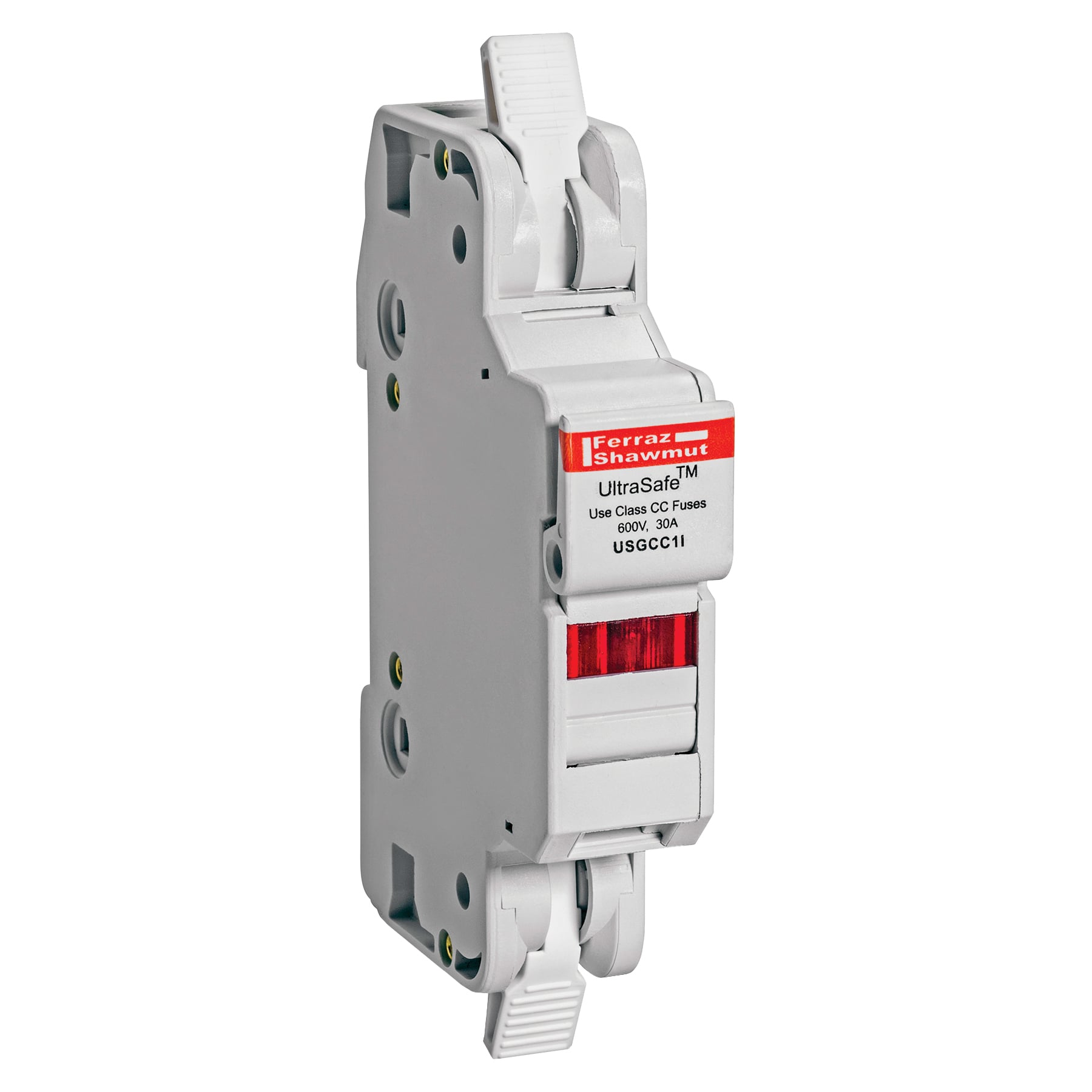 USGCC1I UltraSafe Fuse Holder, 600 V AC/DC, 30 A, 14 to 6 AWG Wire, 1 Pole