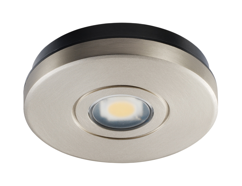 USTL1 30K 80CRI BL Round Under Cabinet Light With Rocker Switch, (1) Lamp, 12 VAC, Black Housing