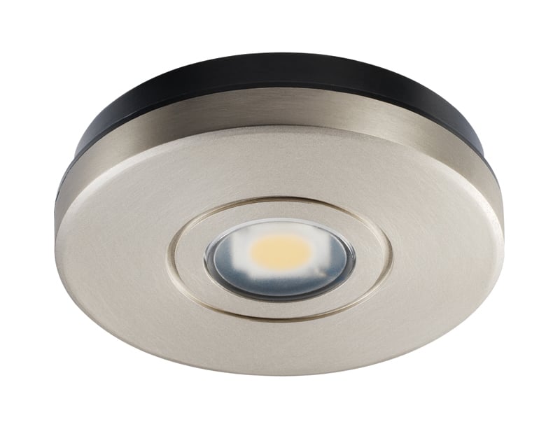 USTL1 30K 80CRI SN Round Under Cabinet Light, (1) Lamp, 12 VAC, Satin Nickel Housing