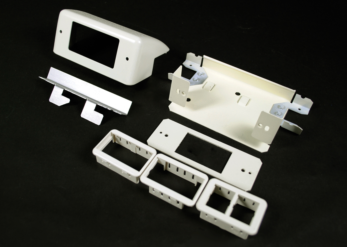 Downward Ortronics; Series II Device Plate; Steel, Ivory