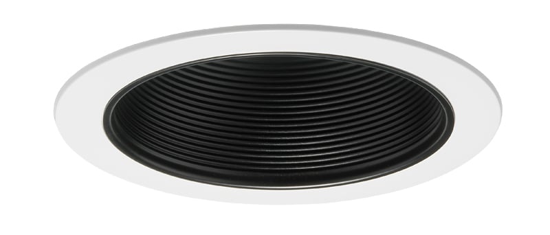 V3025 WWH 6 in Aperture Round Straight Baffle Trim, 7-3/4 in OD, For Use With VuLite 6 in Line Voltage Housings