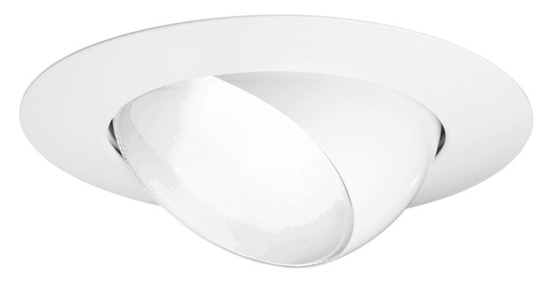 V3029 WH Round Eyeball Trim, 6 in ID x 7-3/4 in OD, Incandescent Lamp, For Use With V6ICW IC/V6ICNW IC/V6TCW TC New Construction