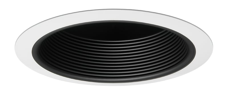 V3034 BWH Line Voltage Round Full Baffle Trim, 6 in ID x 7-5/8 in OD, CFL Lamp, For Use With V6ICW, V6ICNW, IC22, IC22R, TC2, ICPL6 and PL6 Series Housing