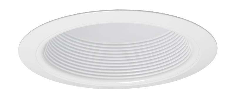 V3034 WWH Line Voltage Round Full Baffle Trim, 6 in ID x 7-5/8 in OD, CFL Lamp, For Use With V6ICW, V6ICNW, IC22, IC22R, TC2, ICPL6 and PL6 Series Housings
