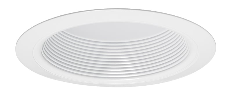 V3034T WWH Line Voltage Round Full Baffle Trim With Torsion Spring, 6 in ID, For Use With V6ICW, V6ICNW, V6ICRW, V6TCW and V6TCRW Housing