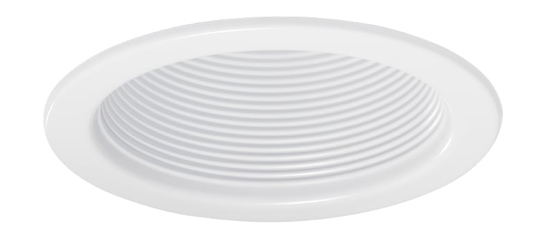 V4034 WWH Round Baffle Trim With Reflector, 4 in ID x 5 in OD, Incandescent Lamp, For Use With V4ICW IC New Construction/V4TCRW TC Remodel 4 in Line Voltage Housing