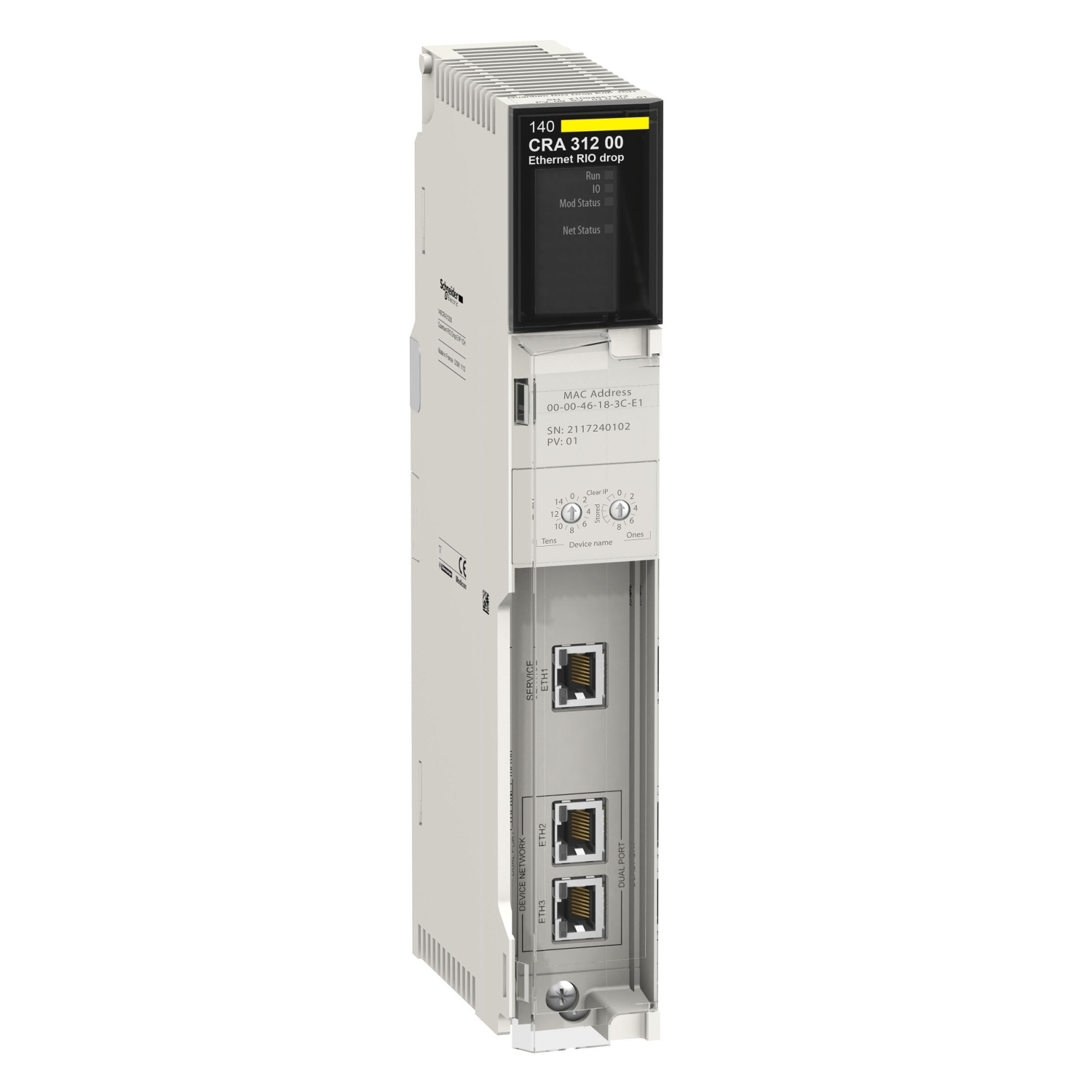 140CRA31200 Modicon Ethernet RIO Drop Adapter, 3 Ports