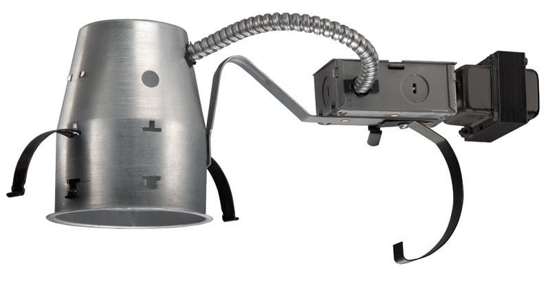 V4TCRLV W Adjustable Low Voltage Remodel Round Downlight Housing With Trim, Incandescent Lamp, Non-Insulated Insulation, 120 VAC, 4-3/8 in Ceiling Opening, Aluminum Housing