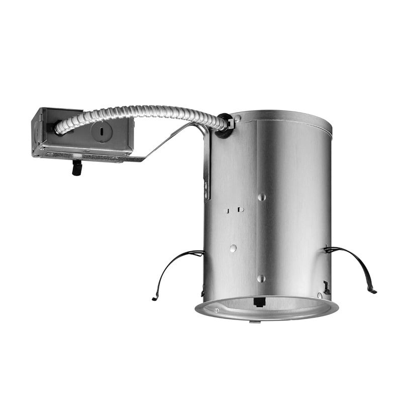 V5ICR W Line Voltage Remodel Round Recessed Lighting Housing, Incandescent Lamp, IC Insulation, 120 V AC, 5-1/2 in Ceiling Opening, Aluminum Housing