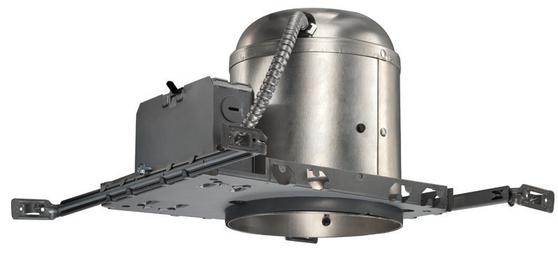 V6IC W Line Voltage Round Recessed Lighting Housing, Incandescent Lamp, IC Insulation, 120 V AC, 6-1/2 in Ceiling Opening, Aluminum Housing