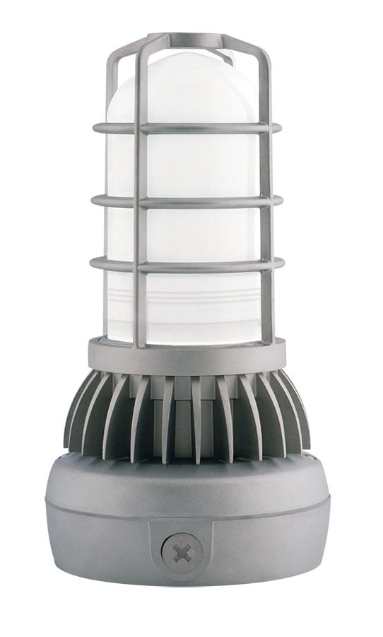 VXLED26NDG/UP-3/4 High Performance Vaporproof Fixture With Globe, Die Cast Guard, 27 W Fixture, 120/208/240/277 V AC, Natural/Polyester Powder Coated Housing