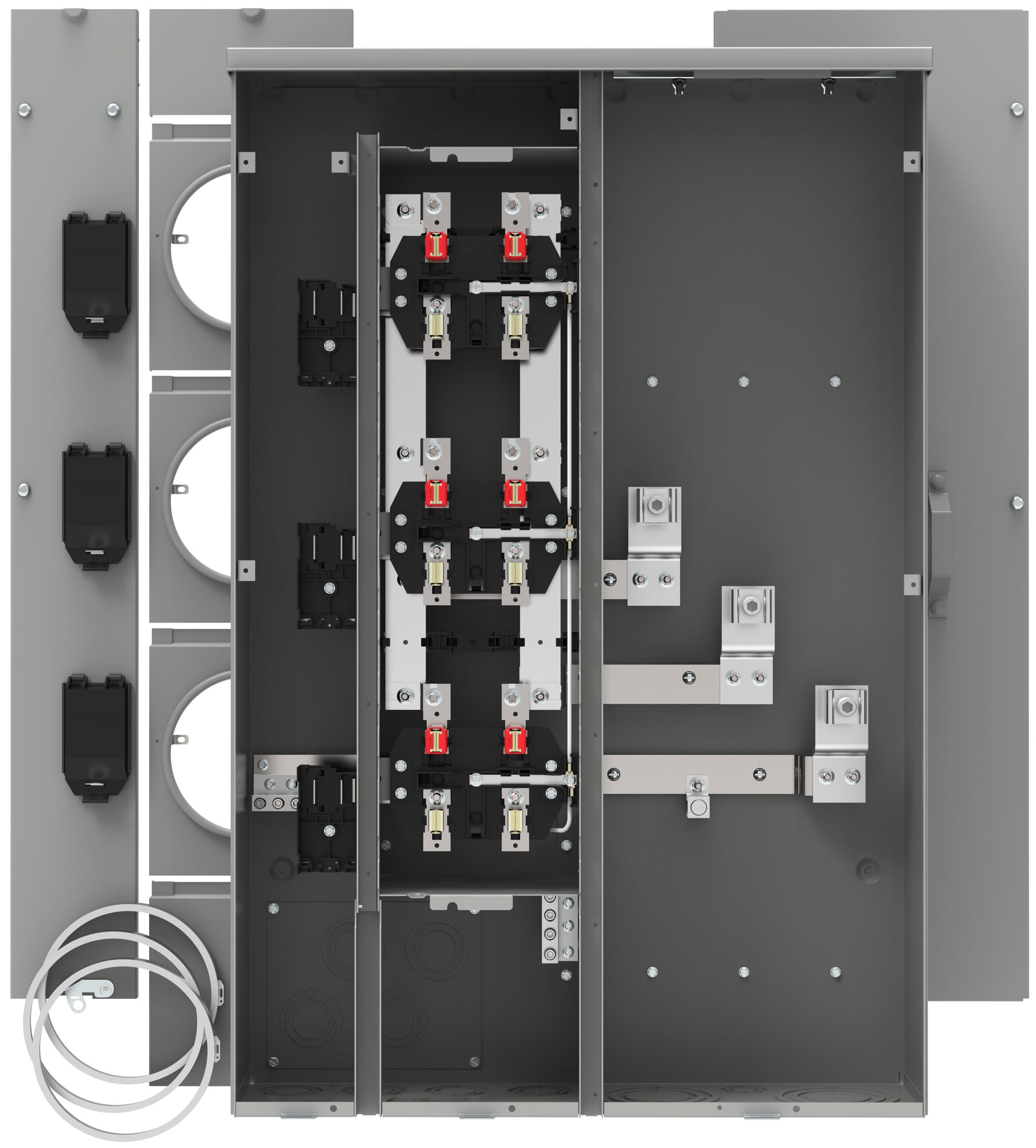 WEP3311 PAK Metering, 300 Amp, 3 Gang, 1 Phase, 125 Amp, 4 Jaw, Ringed, EUSERC