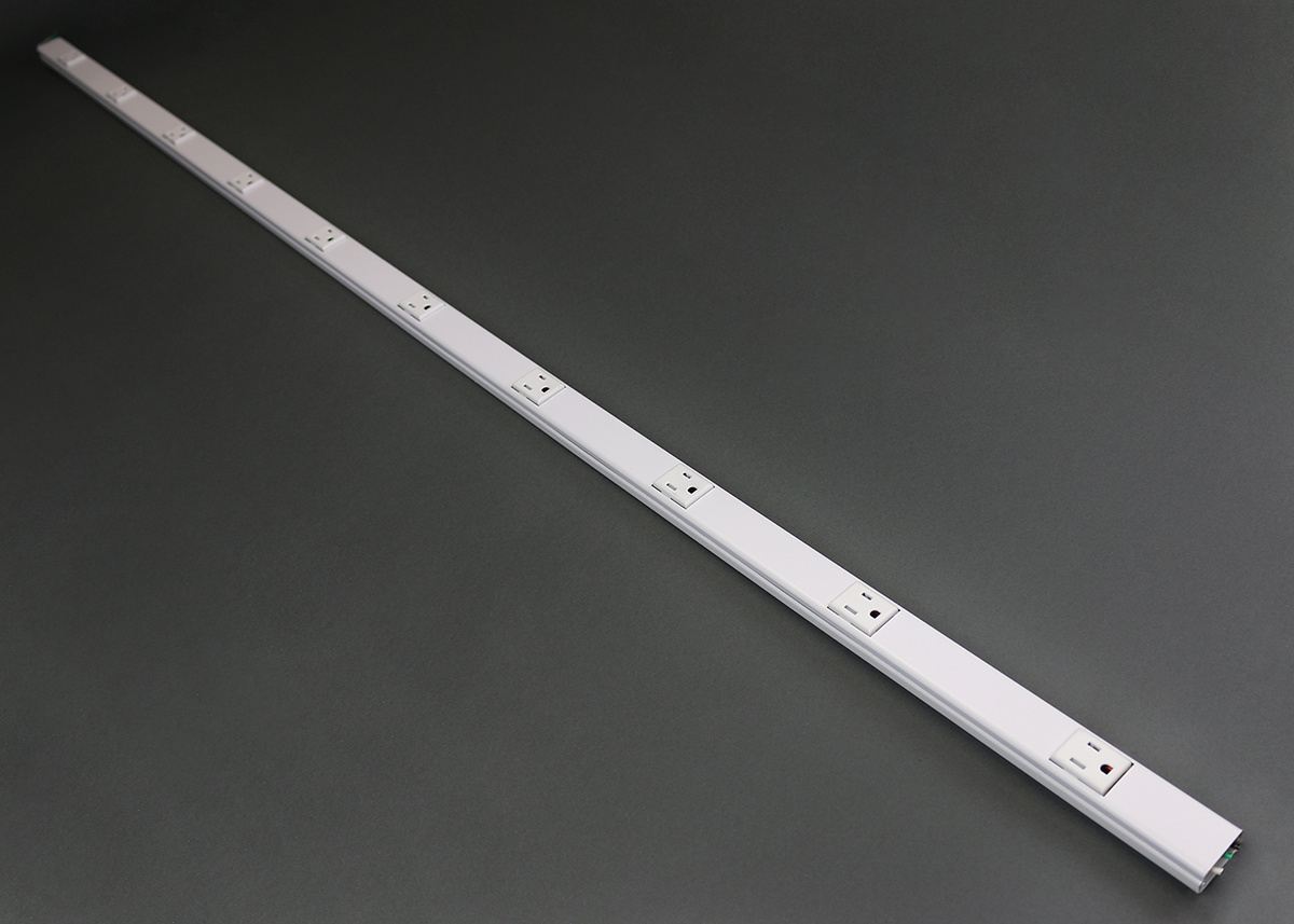Steel Pre-Wired Plugmold Tamper-Resistant Multi-Outlet Strip; 6 Feet, 8 Outlet, White