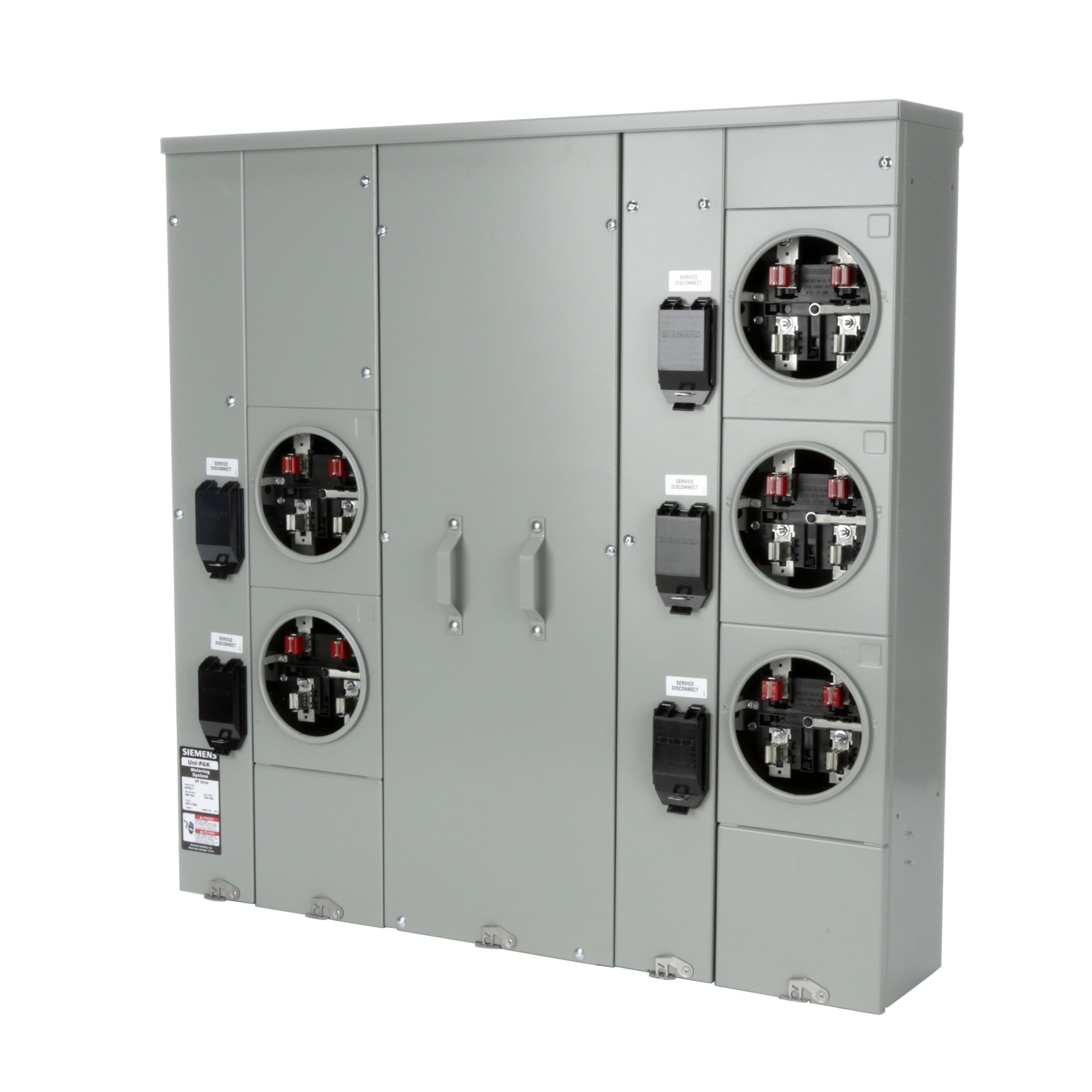 WP4511 Meter Pak, 400 Amp, 5 Gang, 1 Phase, 125 Amp, 4 Jaw, Ringed
