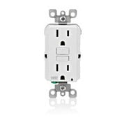 WR599-W Slim Duplex Outlet Weather-Resistant Gfci Receptacle, 125 VAC, 15 A, 2 Poles, 3 Wires, White