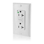X7899-HGW SmartlockPro 1-Phase Duplex GFCI Receptacle, 125 VAC, 20 A, 2 Poles, 3 Wires, White
