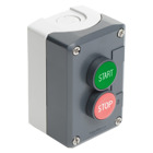 Complete control station, Harmony XALD, dark grey green flush/red flush pushbuttons 22 mm spring return