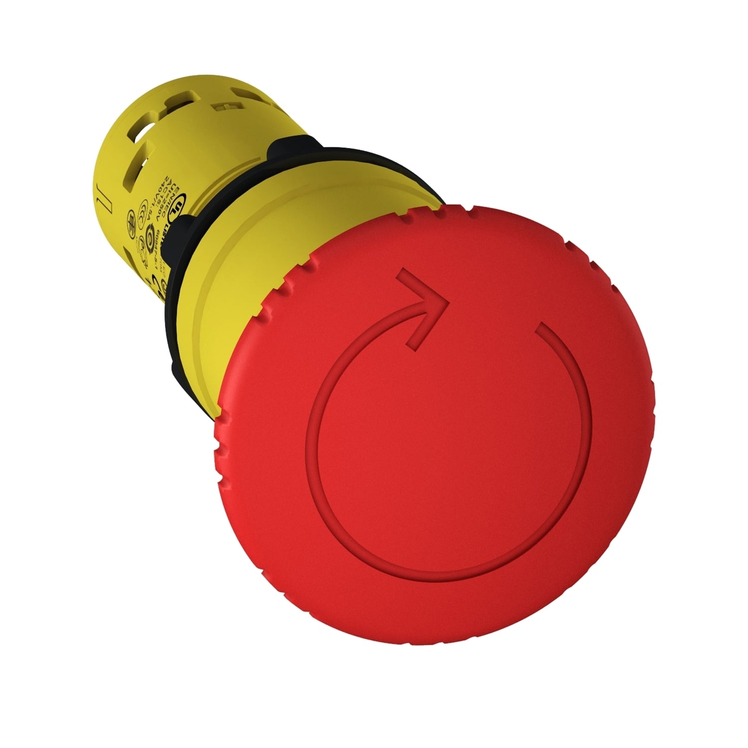 XB7NS8442 Harmony Monolithic Pushbutton, 0.87 in, 1NC Contact, Mushroom Head Operator, Red