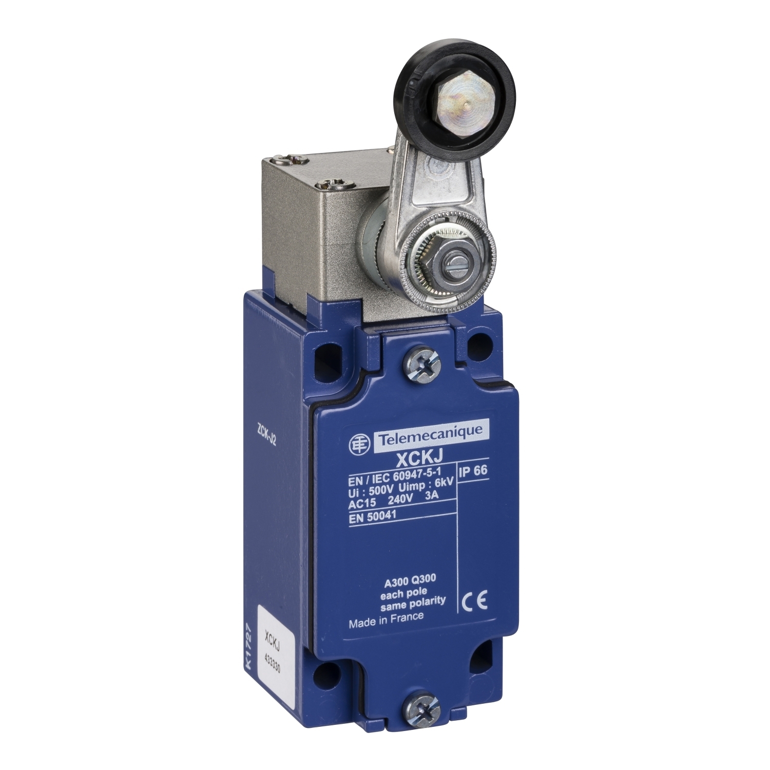 XCKJ110971DSAH OsiSense XC Plug-In Rotary Standard Format Limit Switch, 240 V AC, 10 A, 6 mm Thermoplastic Spring Return Round Rod Lever Actuator, 1CO Contact, 1 Pole