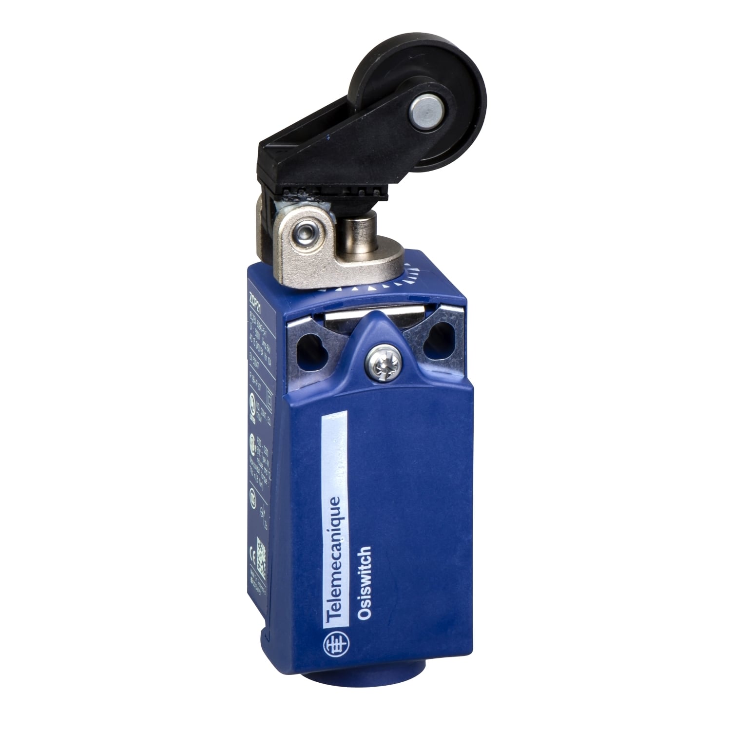 XCKP2128P16 OsiSense XC Compact Fixed Standard Format Limit Switch, 300/500 V, Roller Lever Plunger Actuator, 1NO-1NC Contact, 2 Poles