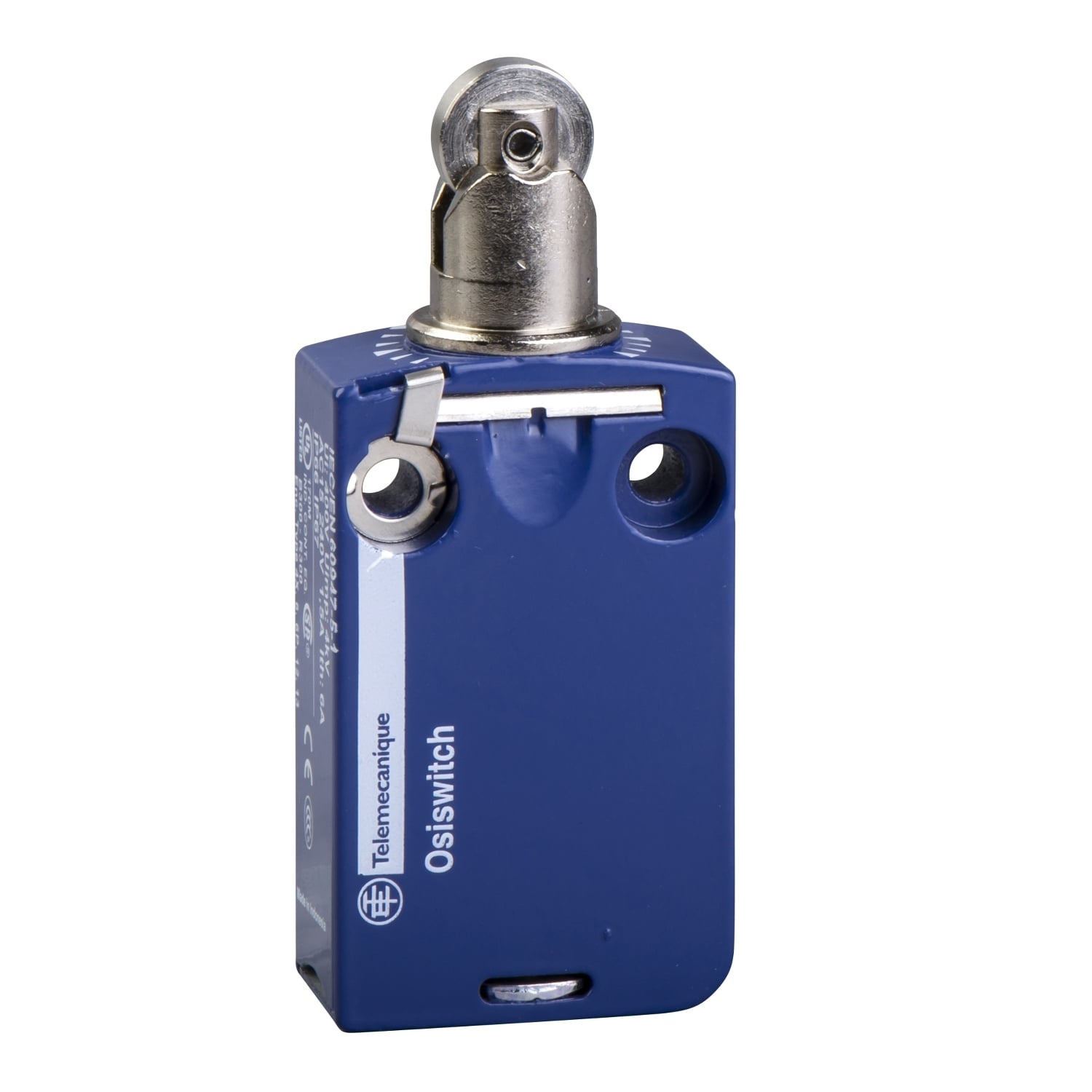 XCMD2502L2 OsiSense Fixed Heavy Duty Miniature Limit Switch, 240 V AC, 5 A, Roller Plunger Actuator, 1NO-1NC Contact, 2 Poles