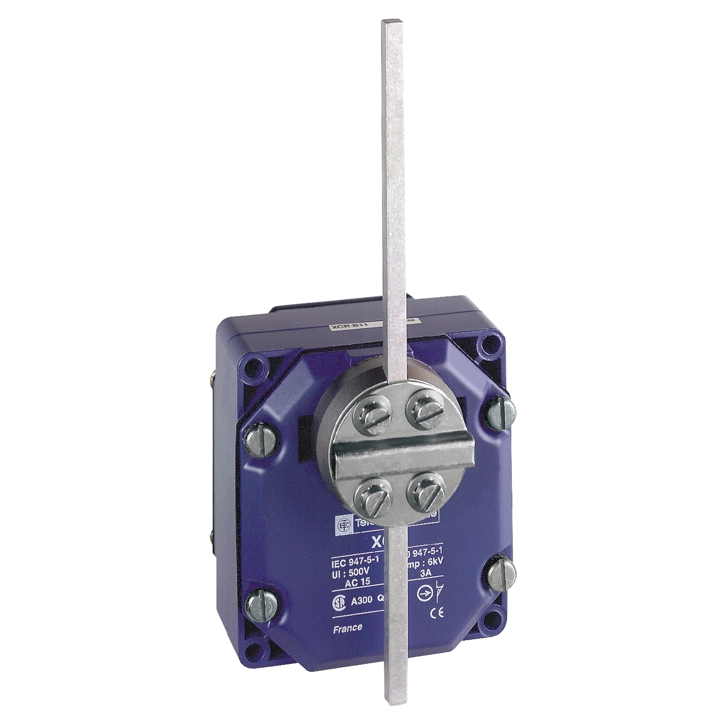 XCRA11 Fixed Limit Switch, 240 V AC, 10 A, Rod Lever Actuator, 2NO-2NC Contact, 4 Poles