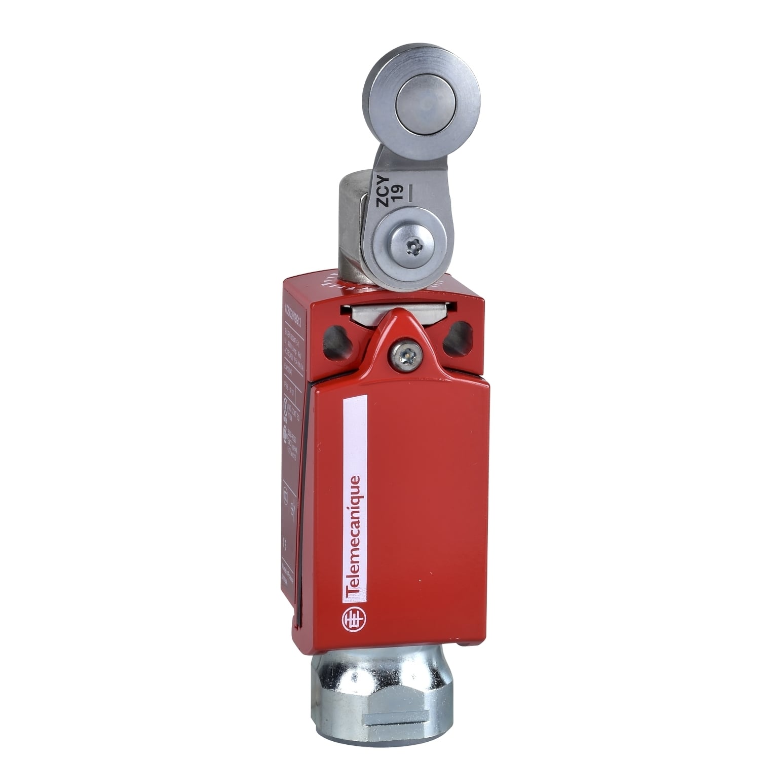 XCSD3919G13 Preventa Compact Rotary Limit Switch, 240 V AC, 6 A, Steel Roller Lever Actuator, 1NO-2NC Contact, 3 Poles
