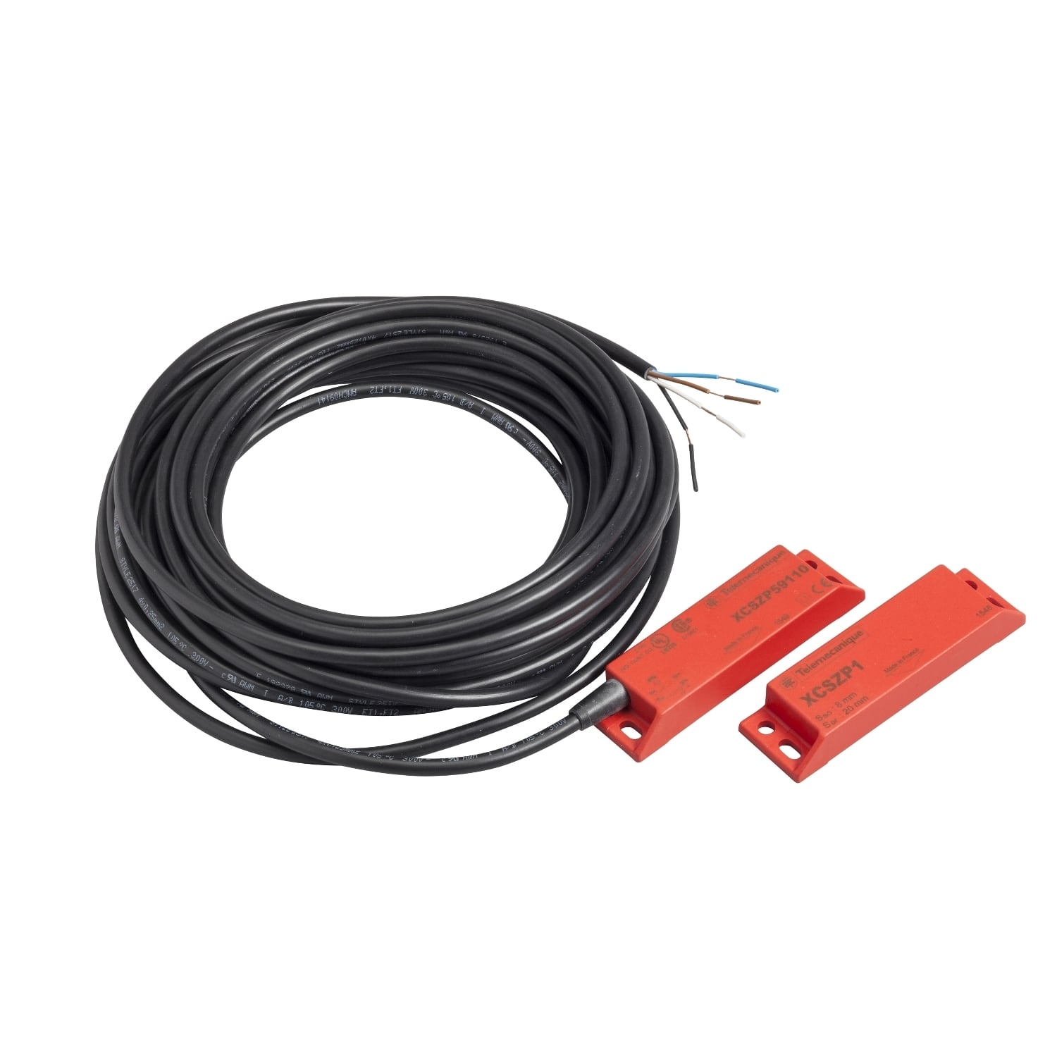XCSDMP5915 Preventa 3-Direction 2-Pole Staggered Magnet Switch, 25 mm W x 13 mm D x 88 mm H Coded Magnetic Actuator, 1NO-1NC Contact, Rhodium Contact