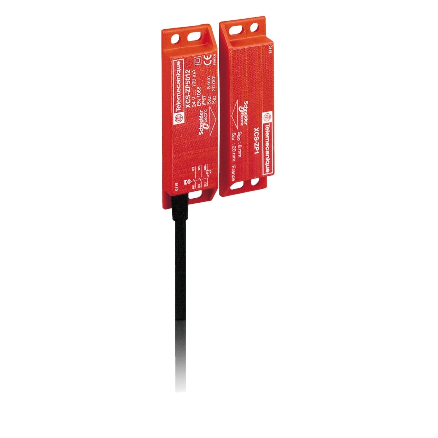 XCSDMP7902 Preventa XCS 2-Pole Coded Magnetic Switch, 24 V DC, 100 mA Contact, 2NC Contact, Rhodium Contact