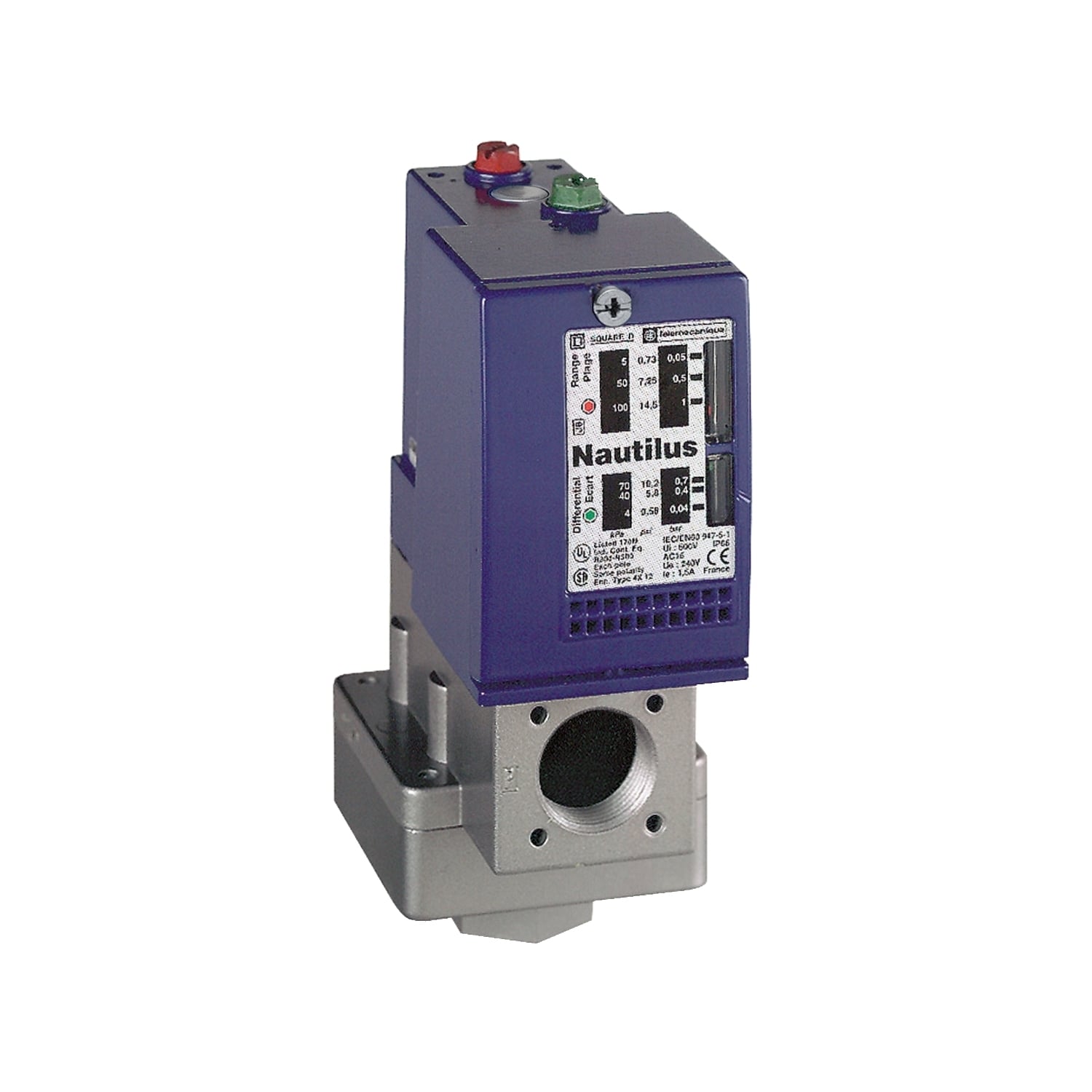 XMLC004B2S11 OsiSense XM Adjustable Differential Pressure Switch, 58.02 psi Sensing, 300/500 V