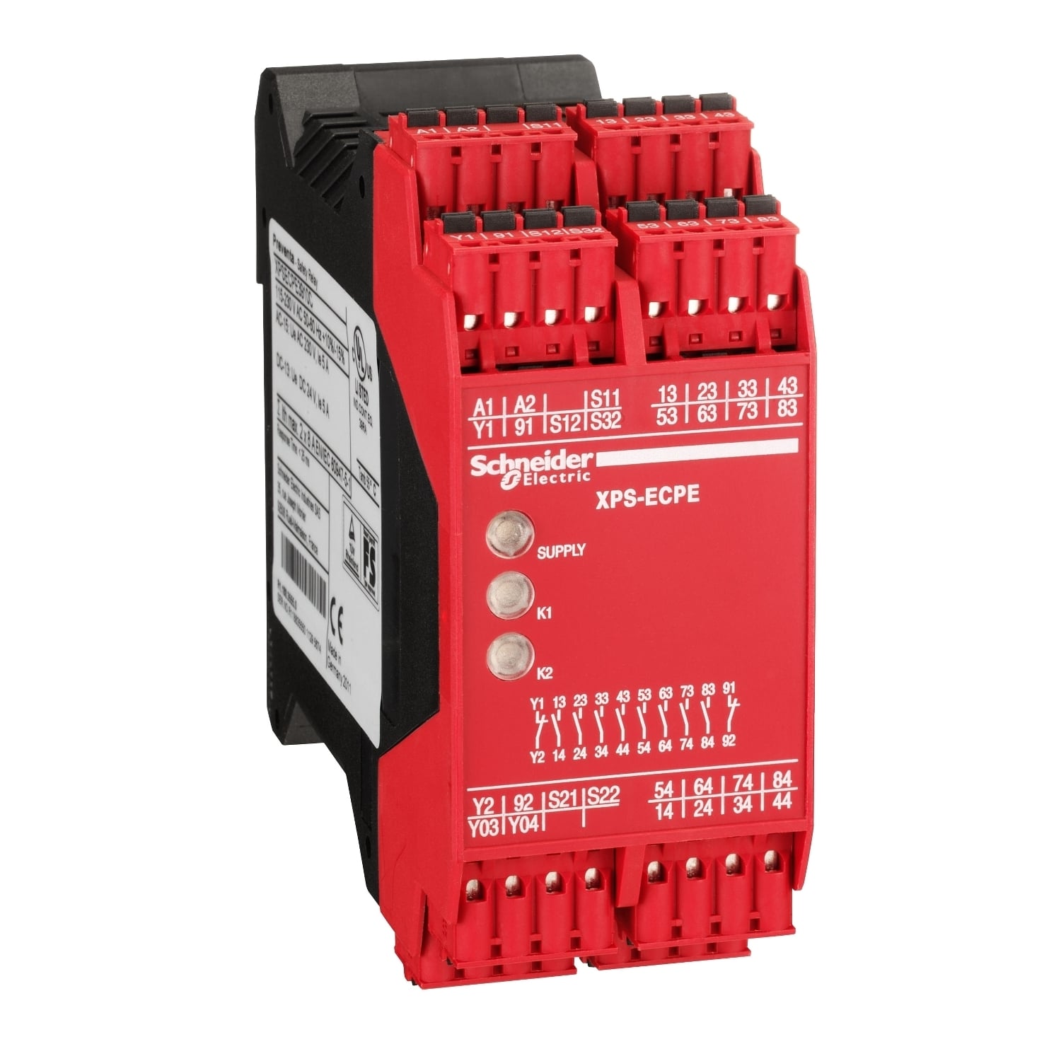 XPSECPE5131P Preventa Electronic Internal Safety Relay, 8NO 8 Form A Contact, 24 V AC/DC V Coil