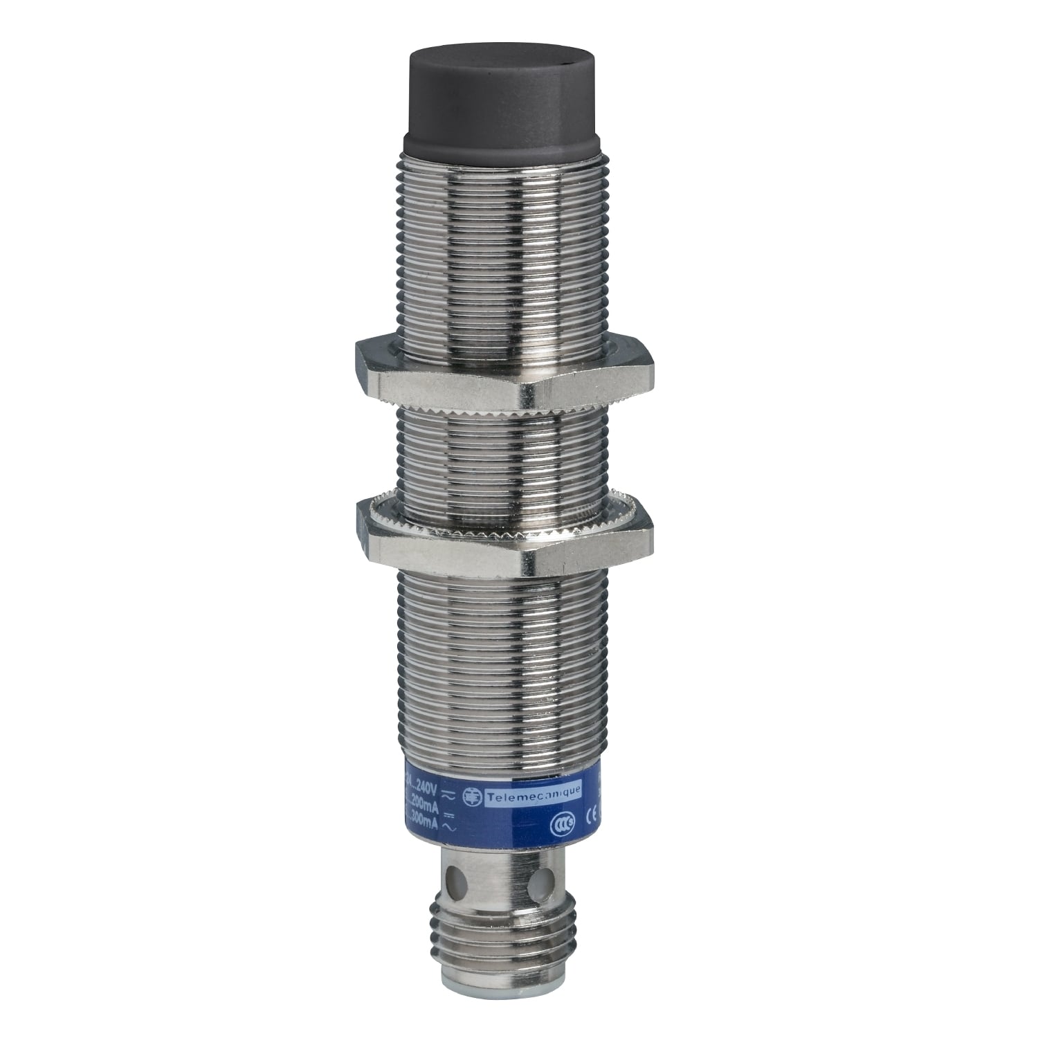 XS618B4MAU20 OsiSense XS 2-Wire Cylindrical Fixed Universal Inductive Proximity Sensor, Inductive, Discrete Output, 1NO Contact, 24 to 240 V AC/DC