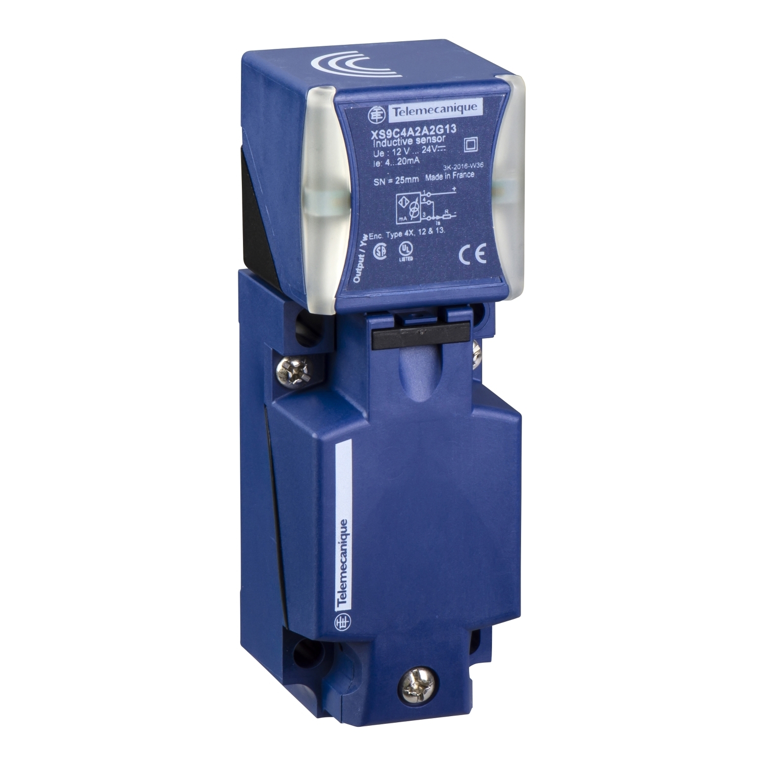 XS9C4A2A2G13 OsiSense XS Fixed Proximity Sensor, Inductive, Analog Output, 15 to 24 V DC