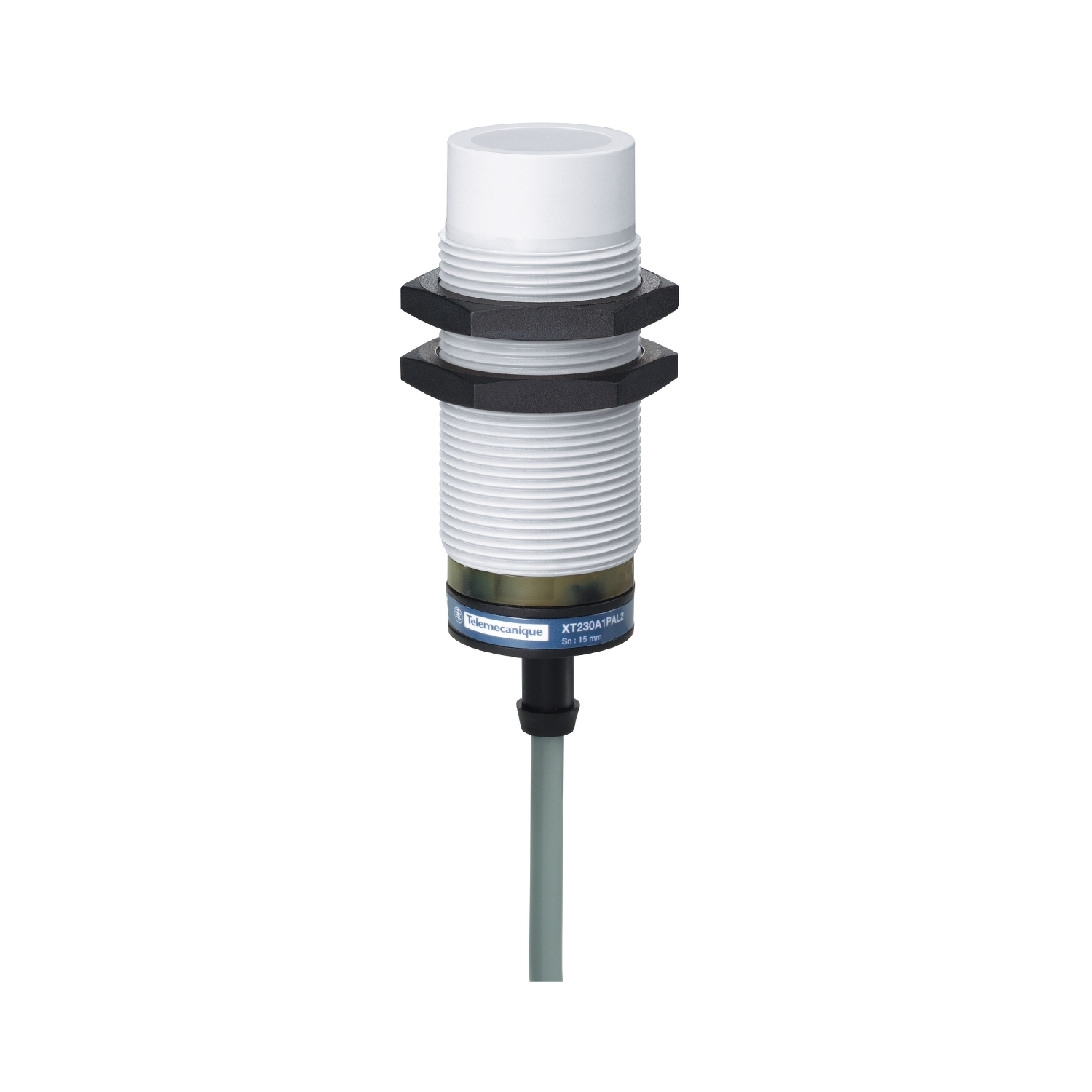 XT230A1NAL2 OsiSense XT Block Cylindrical Fixed Proximity Sensor, Capacitive/Ultrasonic, DC NPN Output, 1NO Contact, 12 to 24 V DC