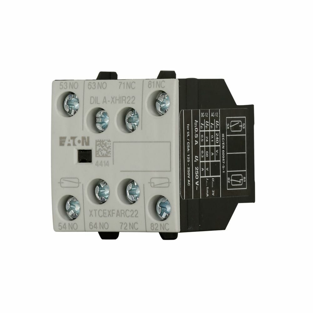 XTCEXFARC22 4-Pole Electronic Auxiliary Contact, 600 V AC, 1.5 to 10 A, 4 Contacts