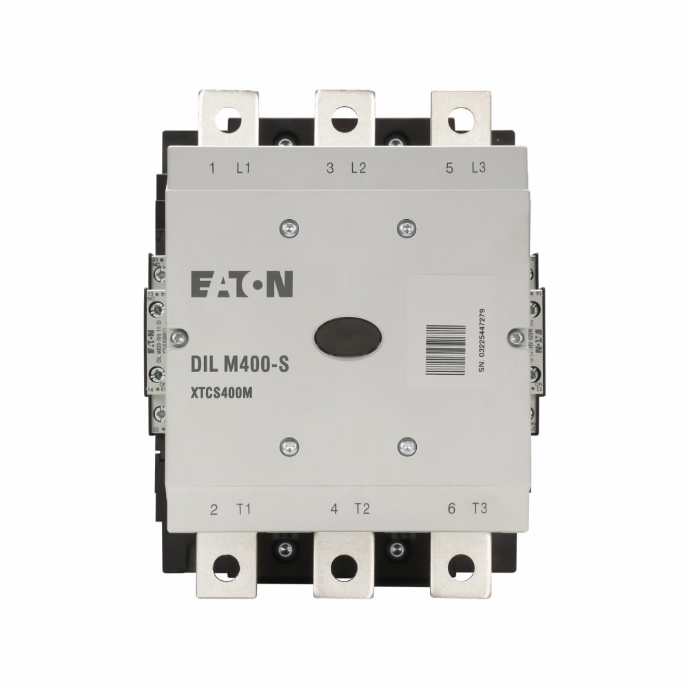XTCS400M22A XTCS S Series Full Voltage IEC Contactor, 110/120 V AC V Coil, 400 A, 2NO-2NC Contact, 3 Poles