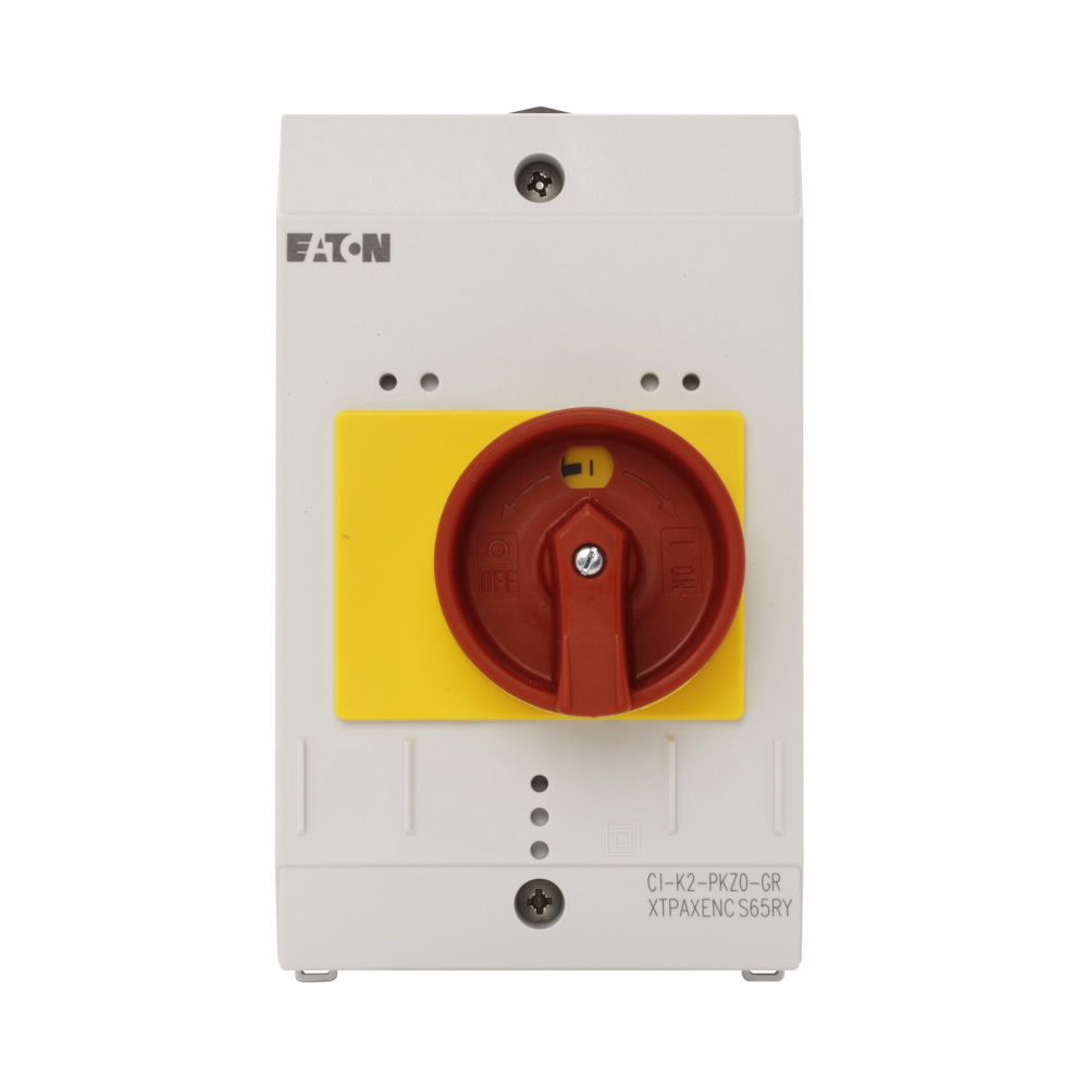 XTPAXENCS65RY Insulated Enclosure With Red/Yellow Rotary Handle, IP66 NEMA Rating, 6.3 in H x 3.94 in W x 5.12 in D
