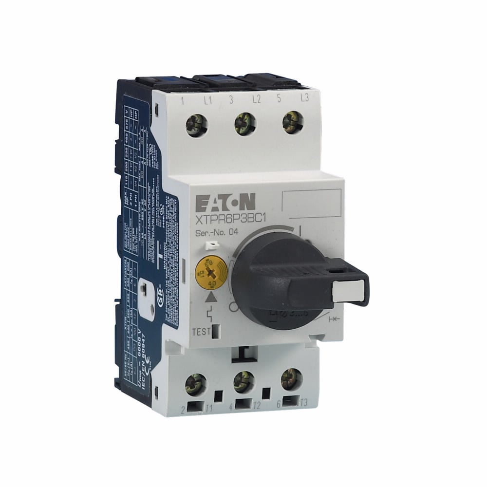 XTPR2P5BC1 B-Frame Motor Protector, Rotary/On/Off Action, 3 Poles, IP20 Enclosure