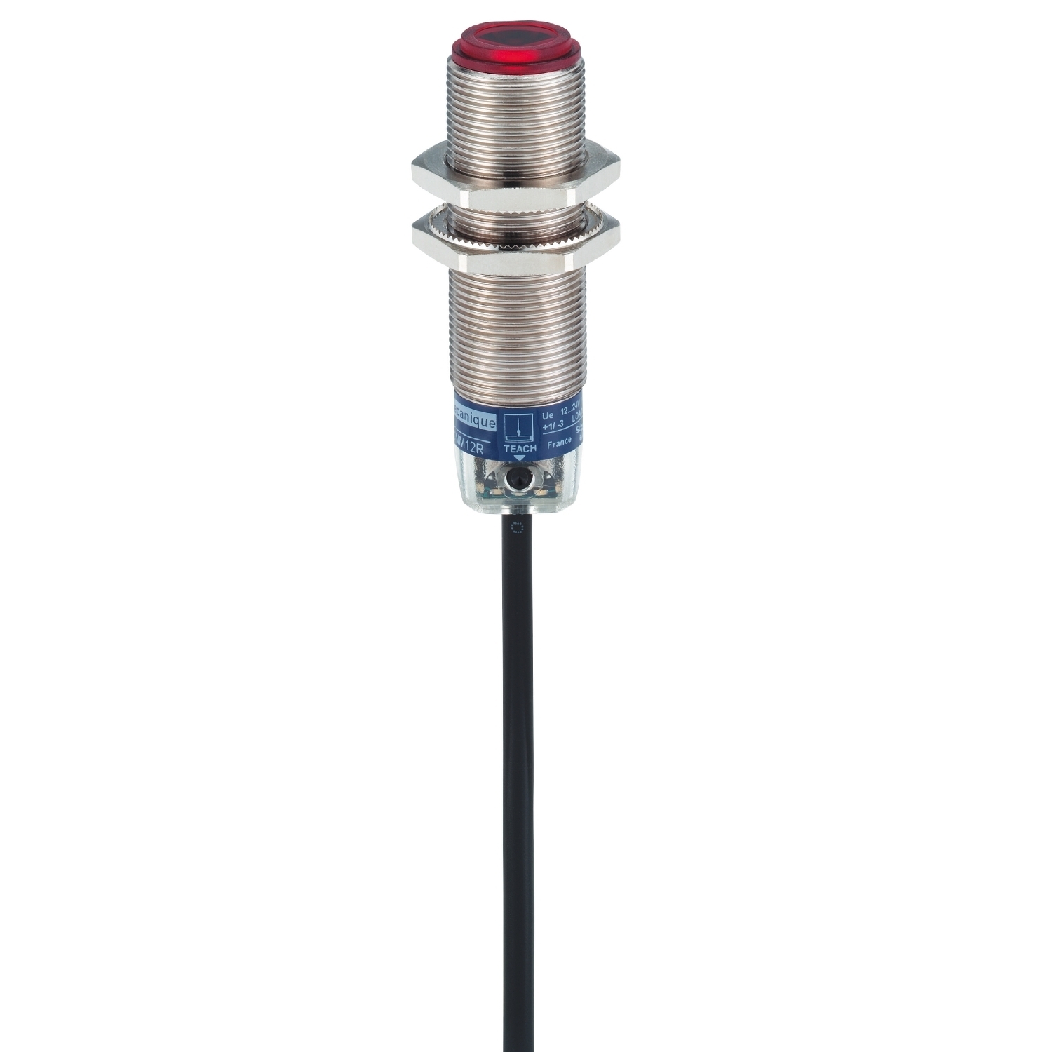 XUBLBPCNL2R OsiSense XU 3-Wire Photoelectric Sensor Receiver, M18 Cylindrical Shape, 0 to 100 m, Red Laser Sensing Beam, 0.4 ms Response, PNP 1NO-1NC Output