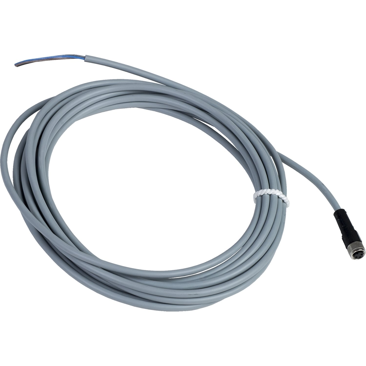 XZCPV0566L5 OsiSense XZ Screw-On Pre-Wired Connector, 60 V AC/75 V DC, 3-Pin M8 Jack End Connection, 5 m L, 0.25 sq-mm Conductor, PVC