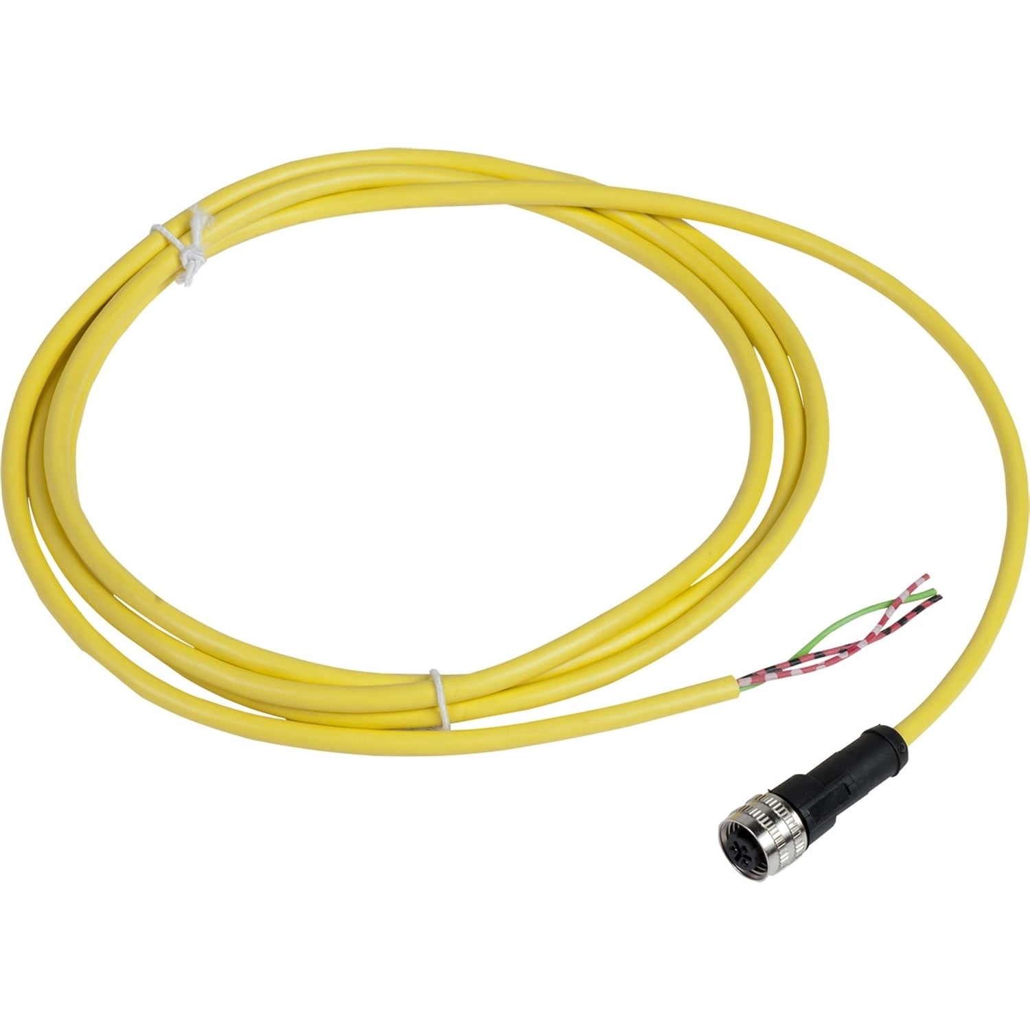 XZCPV1865L2 OsiSense XZ Screw-On Pre-Wired Connector, 250 V AC/300 V DC, 3-Pin 1/2-20 UNF Jack End Connection, 2 m L, 0.34 sq-mm Conductor, PVC