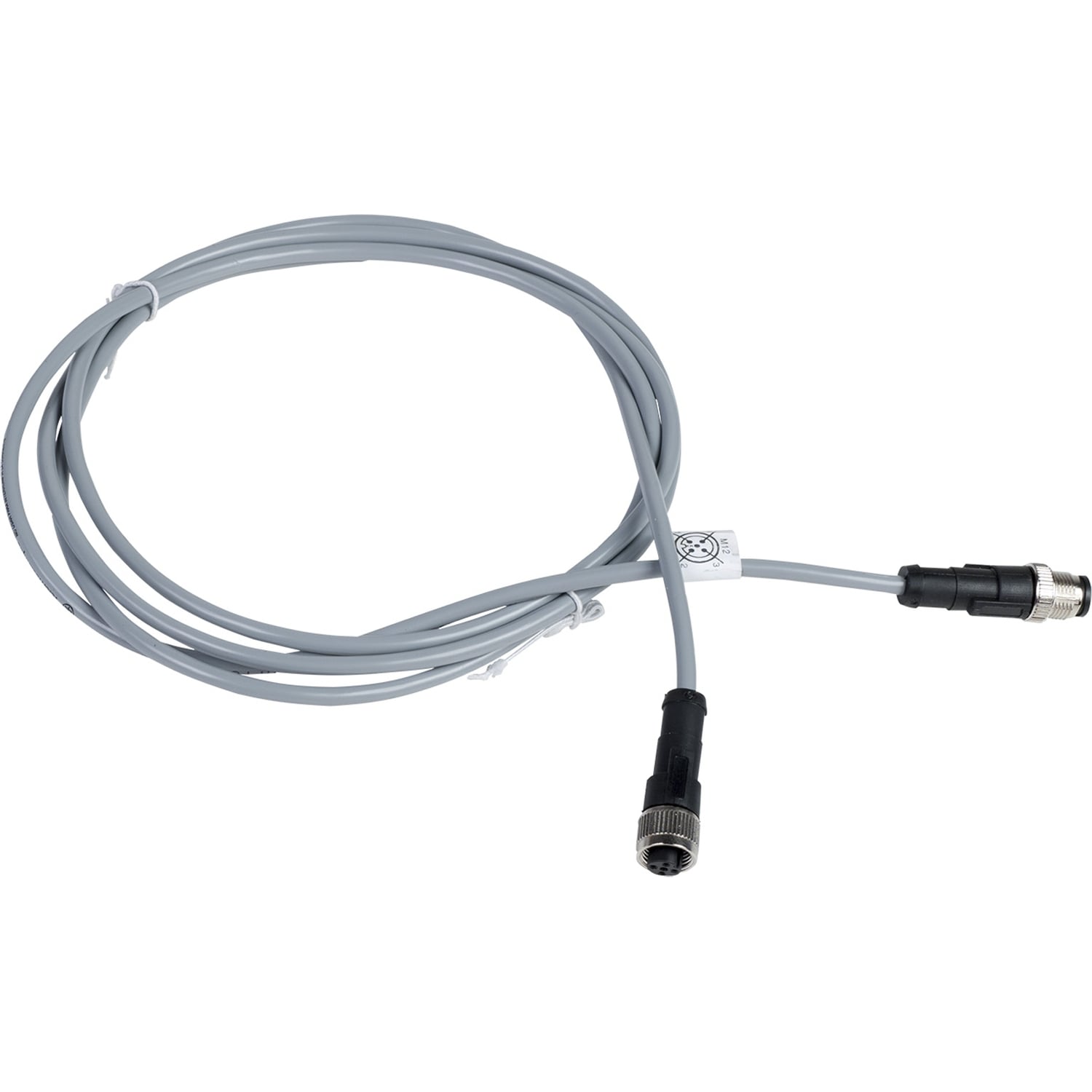 XZCRV1511041C2 OsiSense XZ Screw-On Jumper Cable, 250 V AC/300 V DC, 4-Pin M12 Receptacle to M12 Plug End Connection, 2 m L, 0.25 sq-mm Conductor, PVC