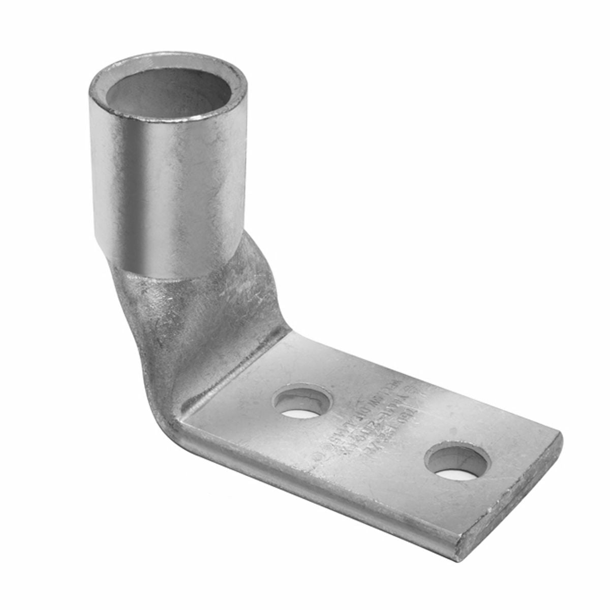 YA2CL2TC1490 YA-L-2TC 2-Hole Compression Lug With Inspection Window, 2 AWG Stranded Copper Conductor, Die Code: 10, 1/4 in Stud, Electro Plated Tin Copper