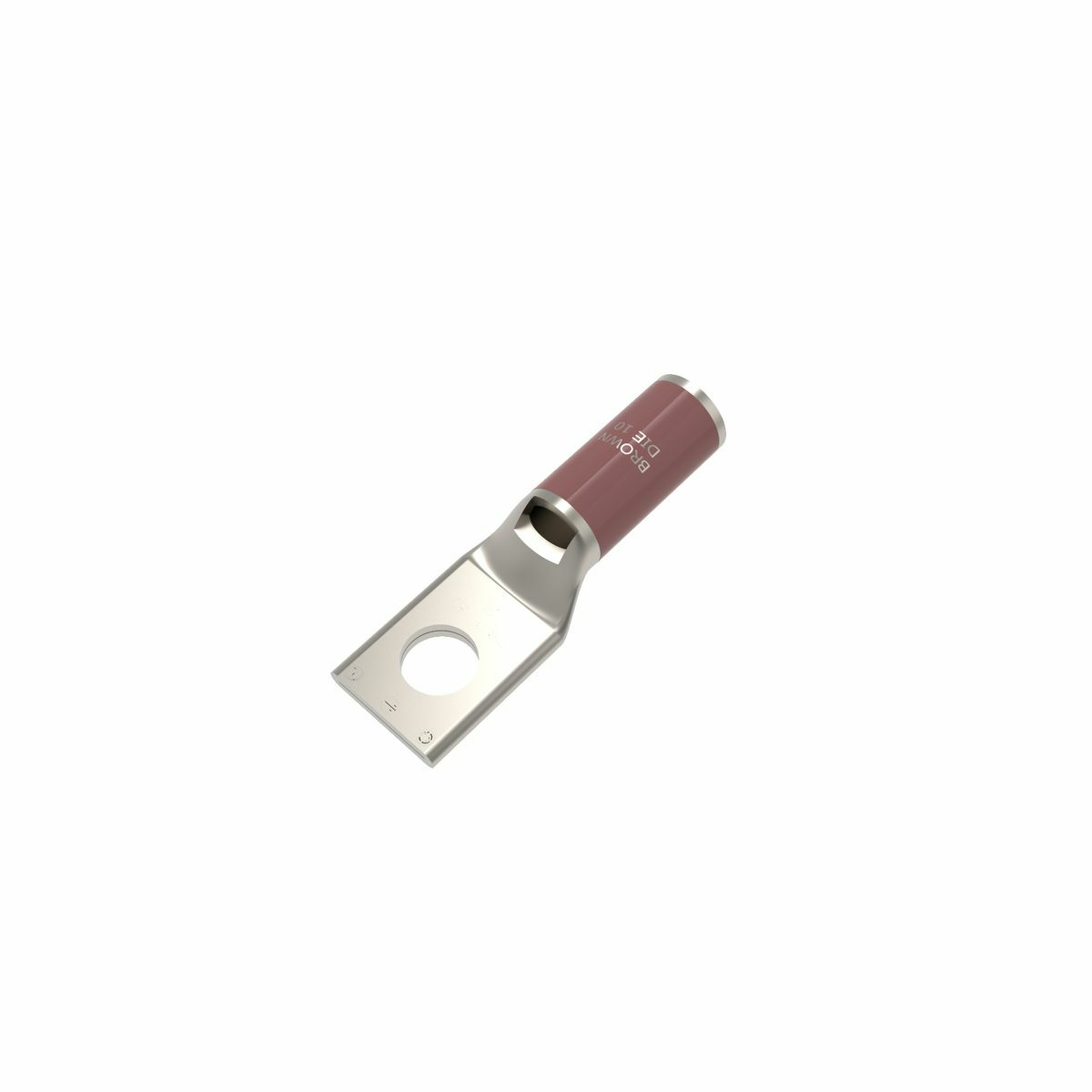 YA2CL4 YA-L 1-Hole Compression Terminal With Inspection Window, 2 AWG Stranded Copper Conductor, Die Code: 10, 3/8 in Stud, Copper